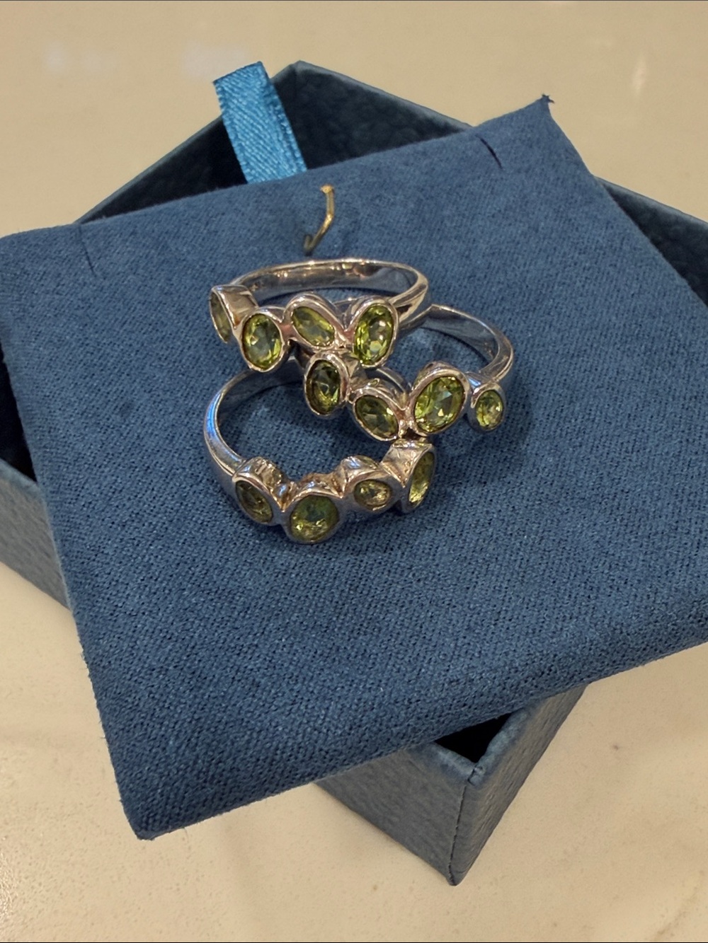 Sterling Silver Peridot Multi-Stone Ring Set